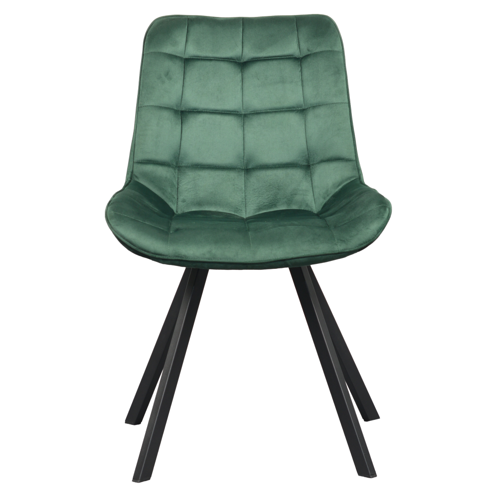 Jedálenská stolička, tmavozelená Velvet látka/čierna, SAMIRA