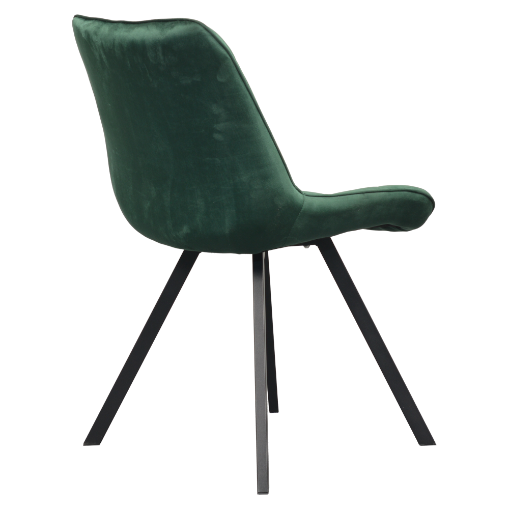 Jedálenská stolička, tmavozelená Velvet látka/čierna, SAMIRA