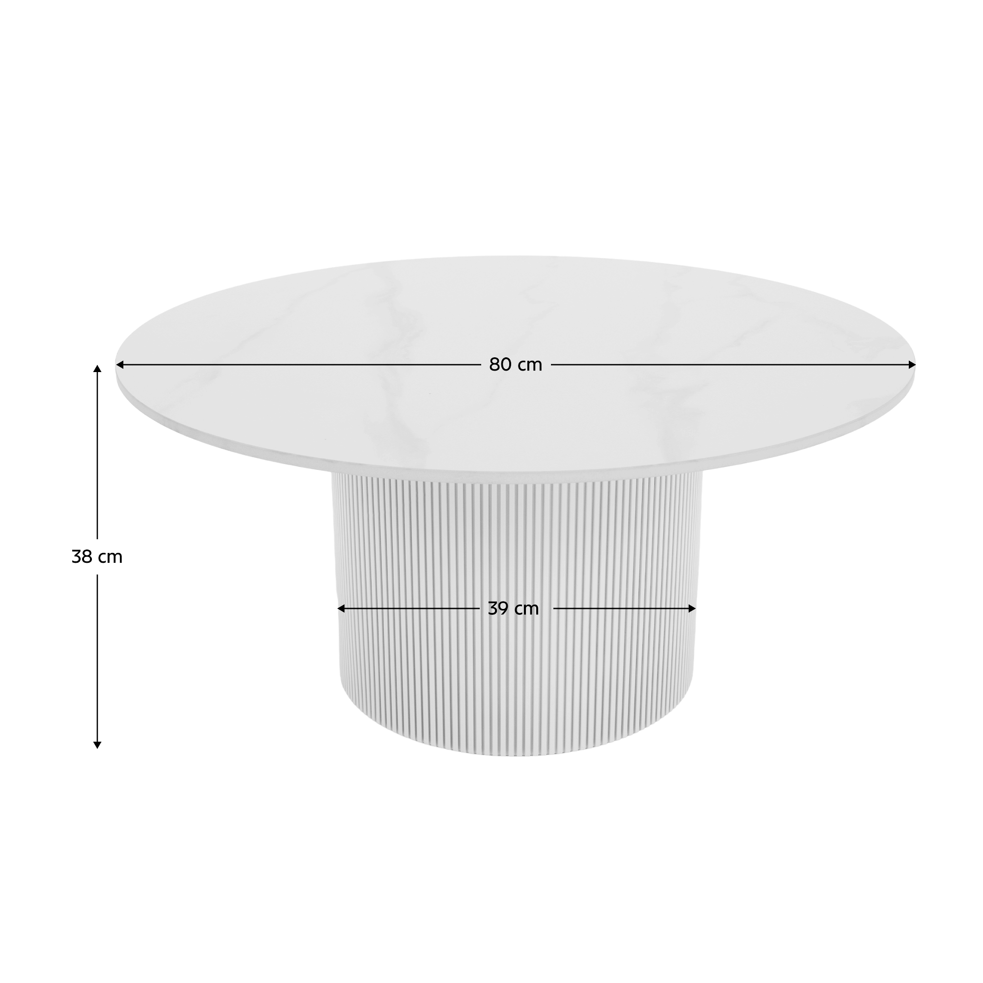 Dohányzóasztal, fehér márvány/MDF, átmérő 80 cm, MAHIR TYP 1 Dohányzóasztal, fehér márvány/MDF, átmérő 80 cm, MAHIR TYP 1