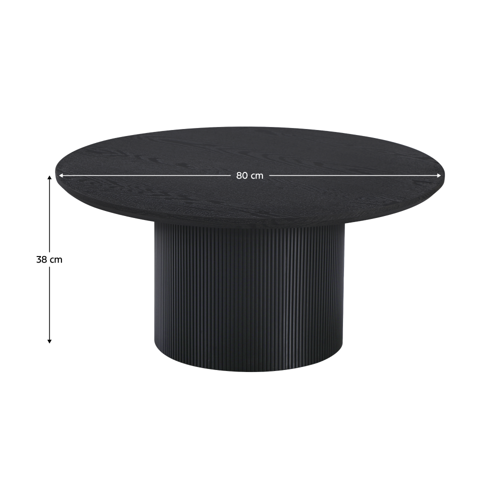 Konferenčný stolík, čierna, priemer 80 cm, MAHIR TYP 2
