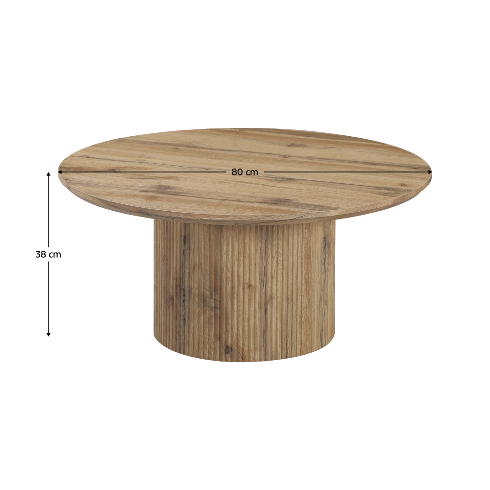 Konferenčný stolík, dub, priemer 80 cm, MAHIR TYP 2