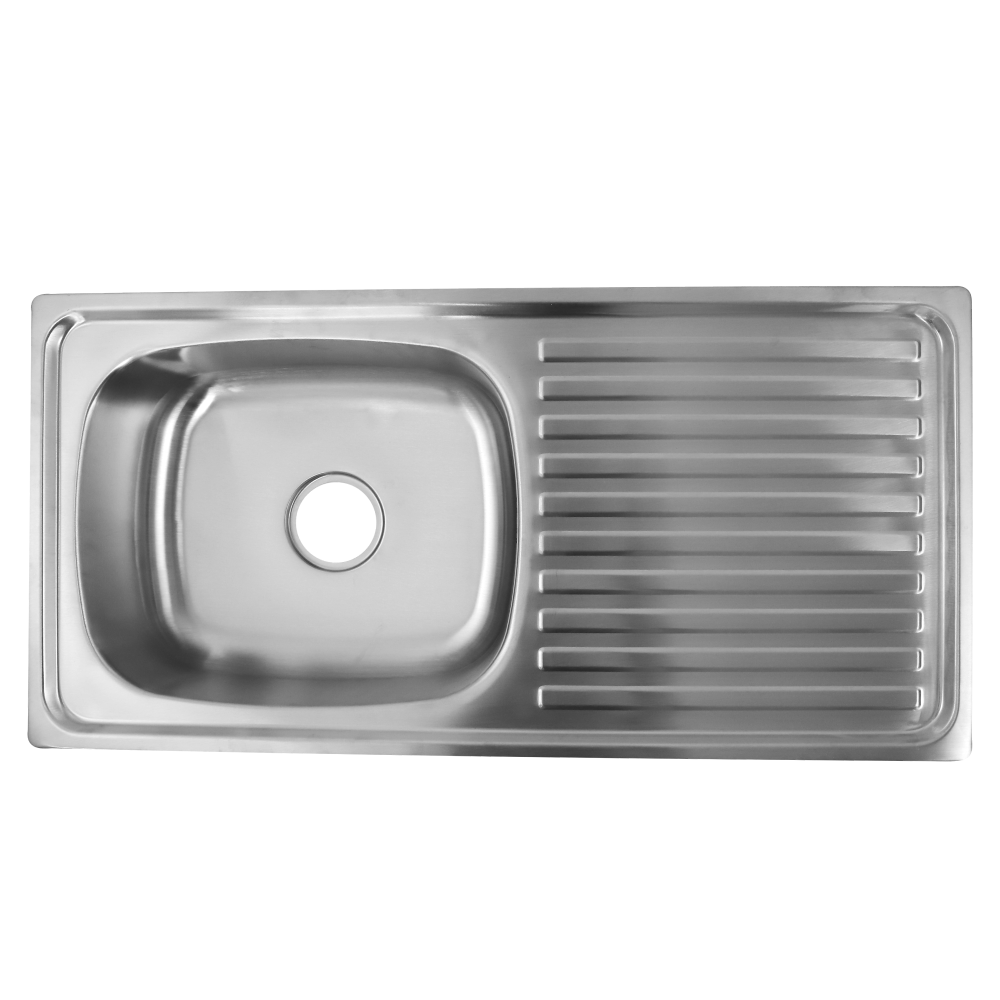 Nerezový drez so sifónom, 91x45, VIRTUS