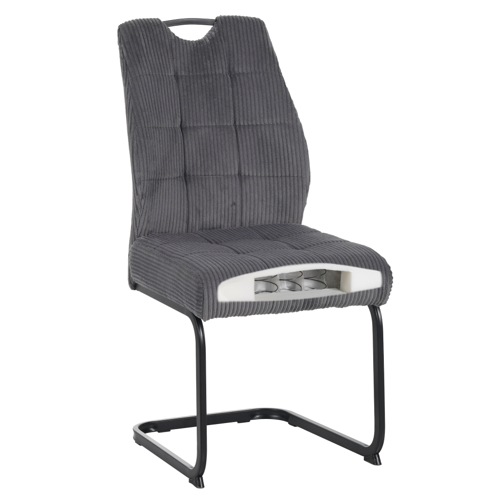 Jedálenská stolička, sivá/čierna, KELMA