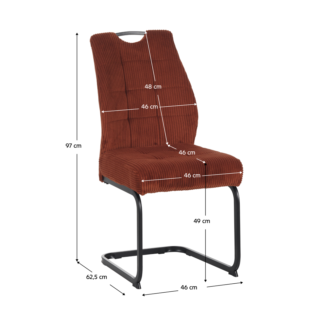 Jedálenská stolička, terakota/čierna, KELMA