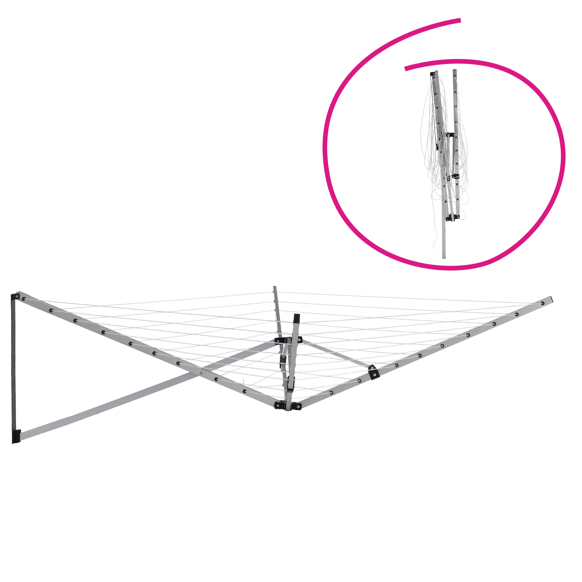 Nástěnný sušák na prádlo, stříbrná, KESO