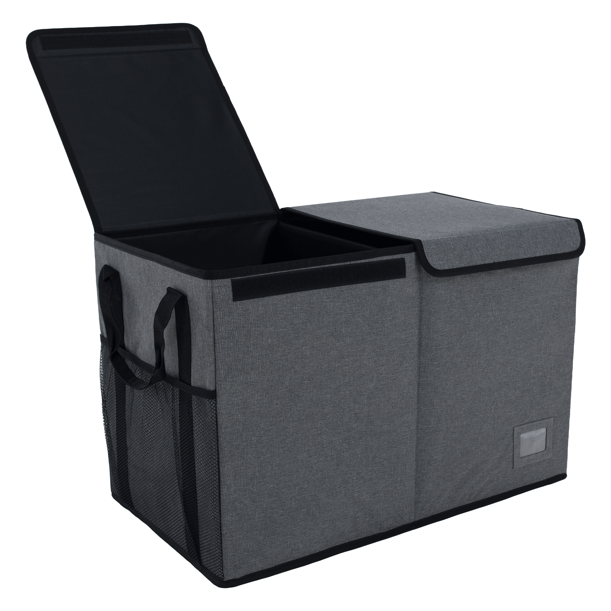 Skladací úložný box, sivá/čierna, DETER