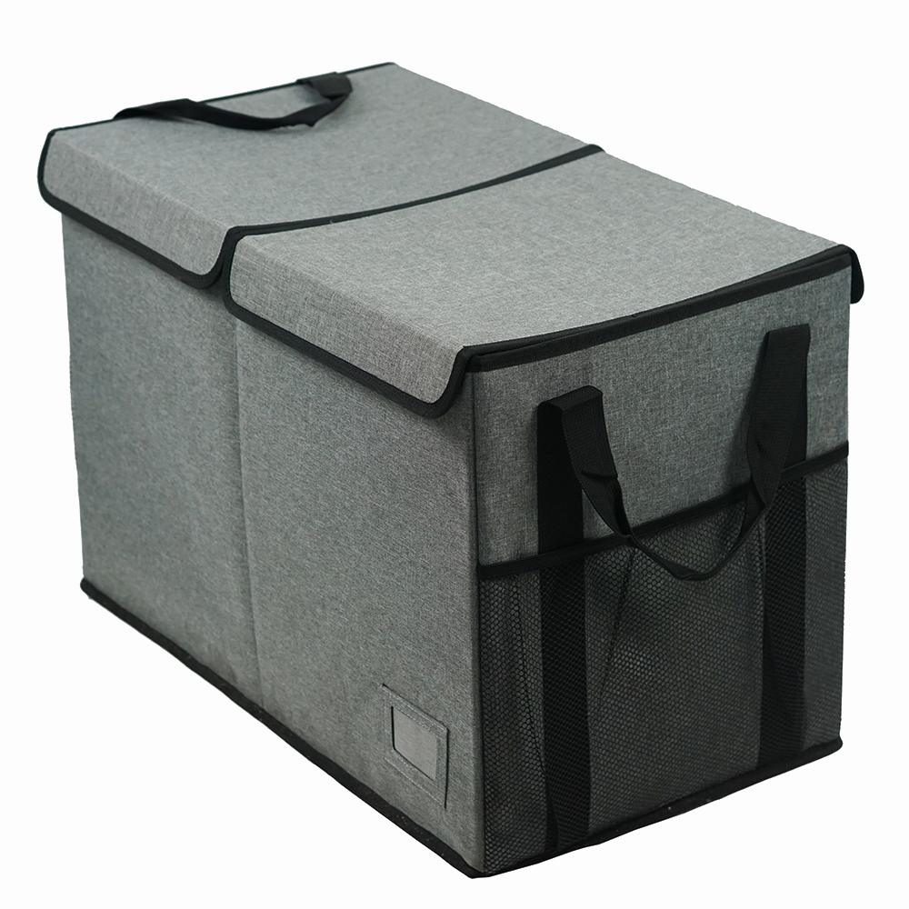 Összecsukható tároló doboz, szürke/fekete, DETER