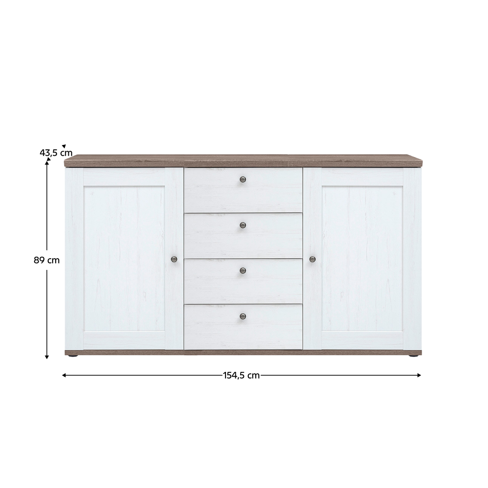 Komoda, borovica canyon/dub sonoma trufel, TEINA KOM2D4S