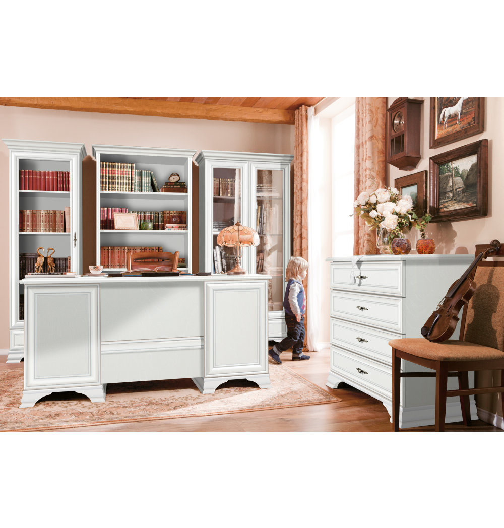 Komoda, alpská biela, KENTAK KOM4S