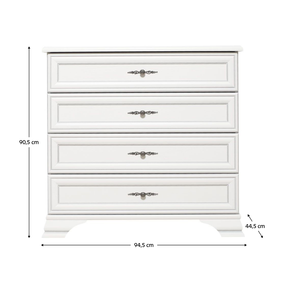 Komoda, alpská biela, KENTAK KOM4S