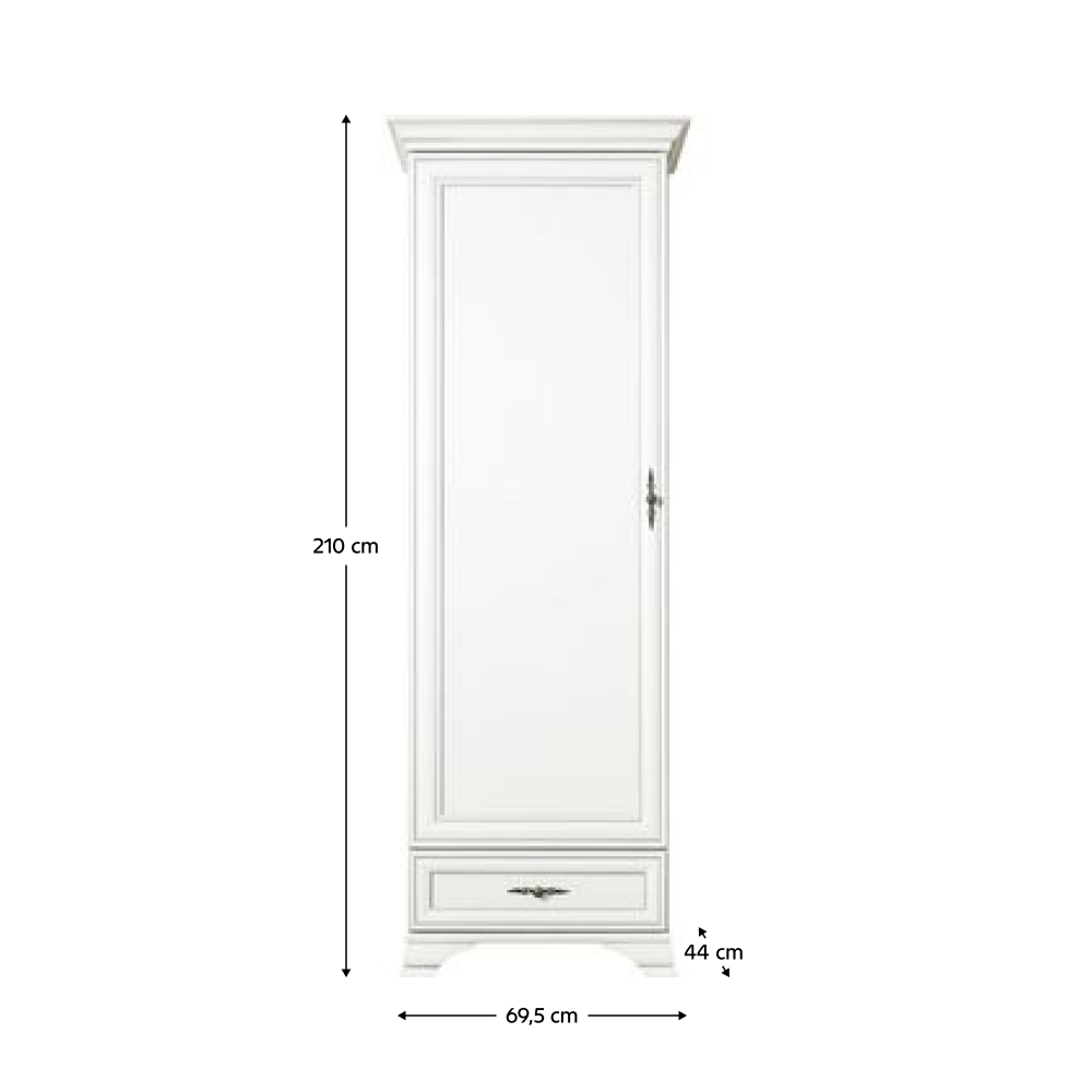 Regál, alpská biela, KENTAK REG1D1S