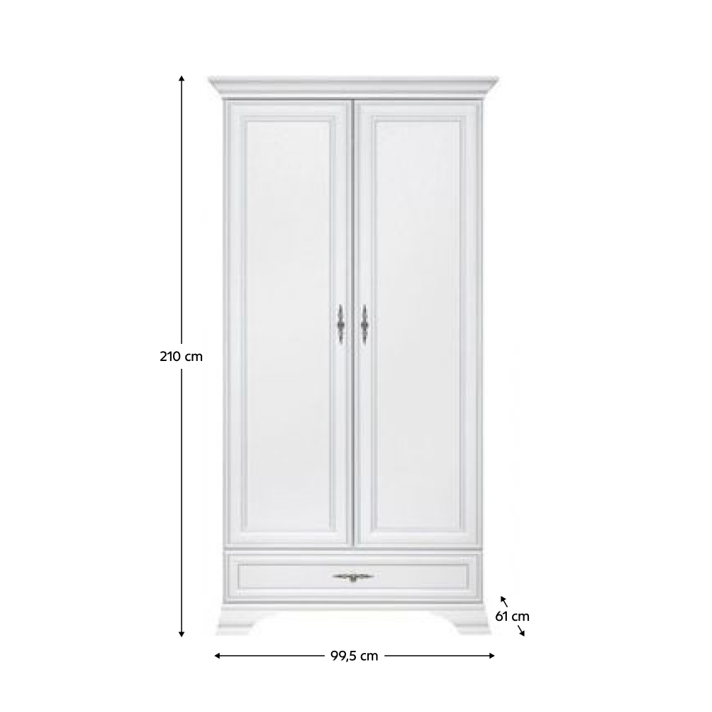 Skriňa, alpská biela, KENTAK SZF2D1S