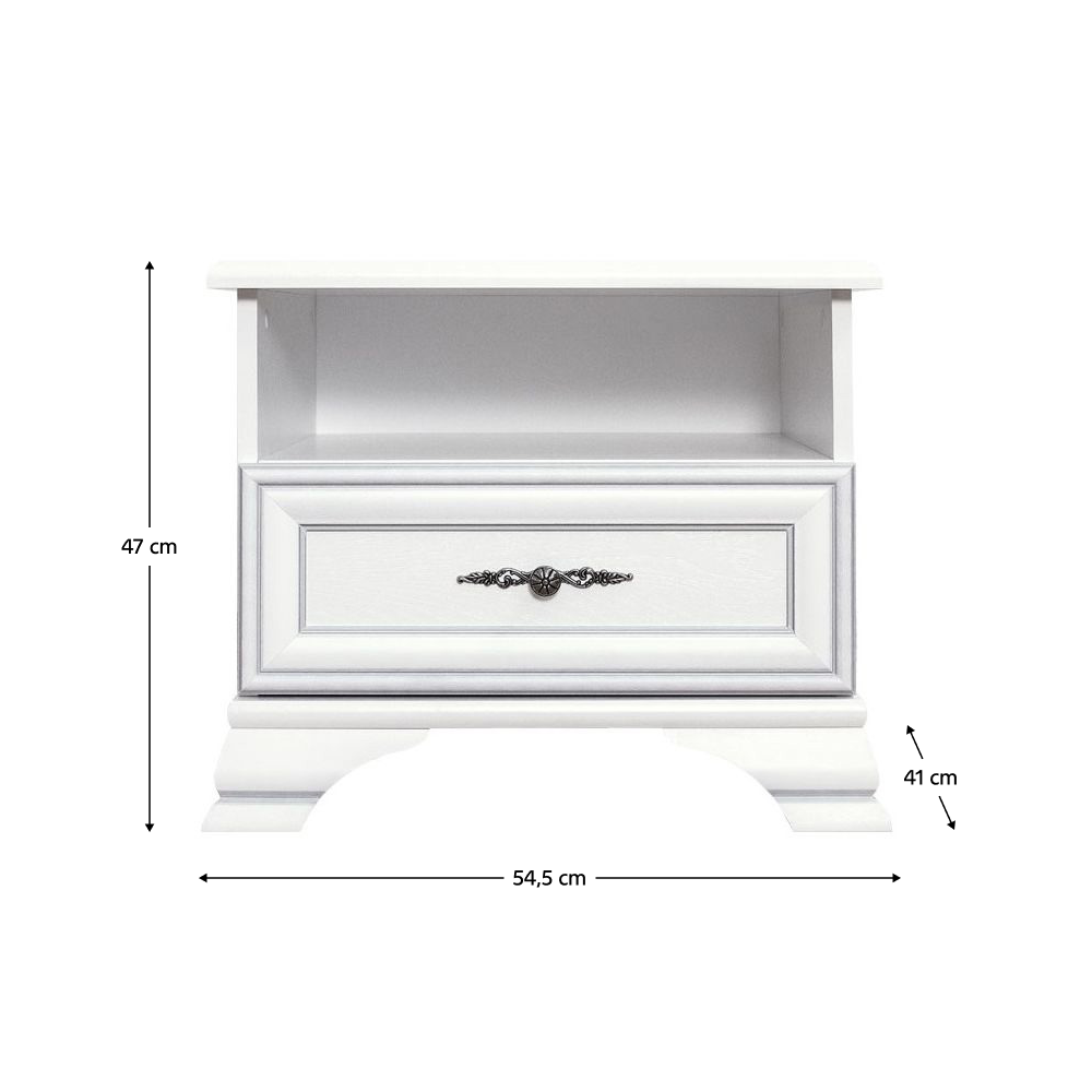 Éjjeliszekrény, alpesi fehér, KENTAK KOM1S Éjjeliszekrény, alpesi fehér, KENTAK KOM1S