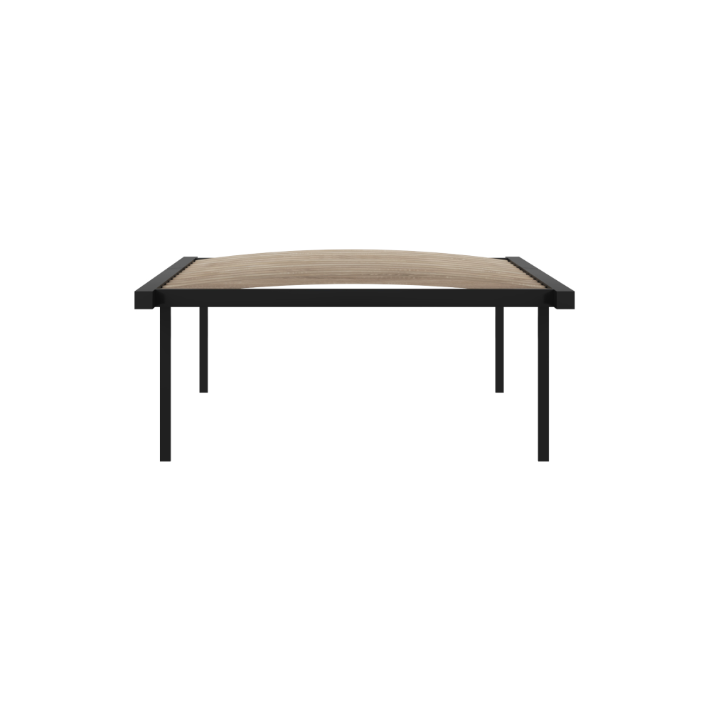 Önálló ágyrács, 90x200, fekete, fém/nyírfa, KENTAK