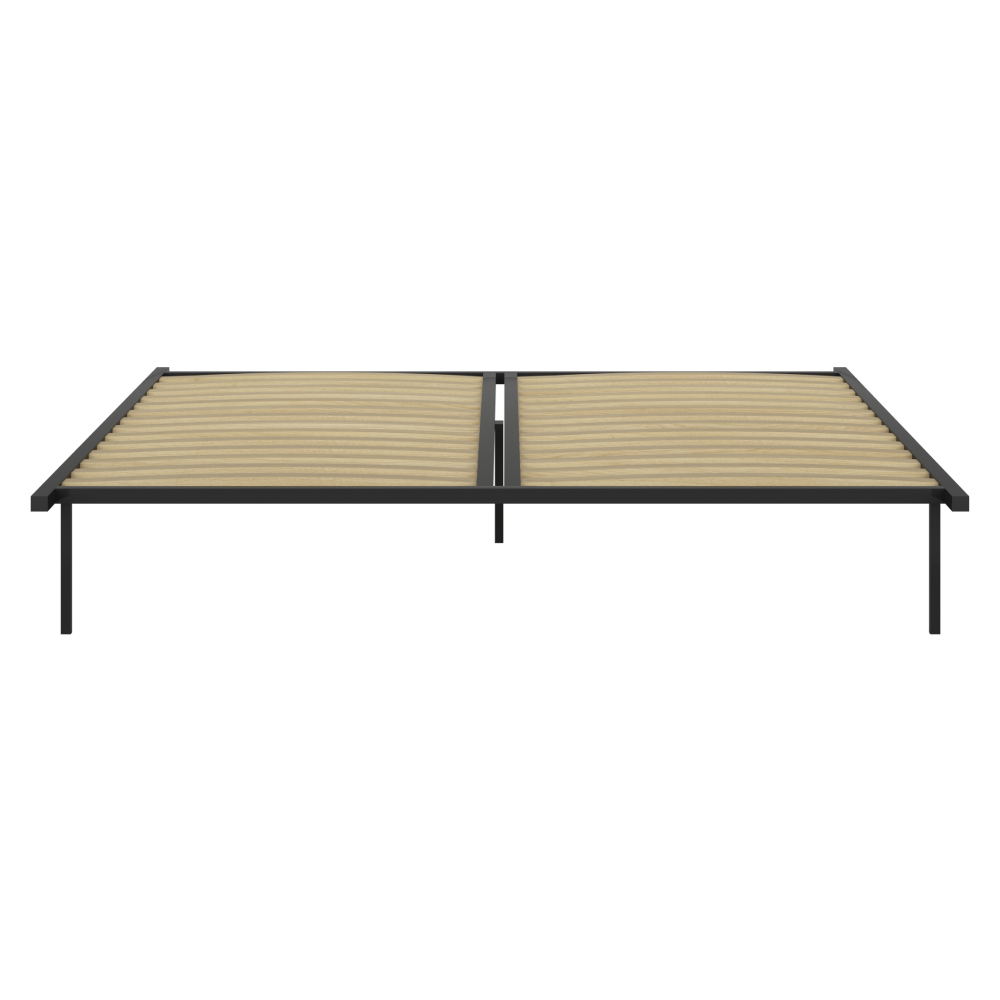 Önálló ágyrács, 180x200, fekete, fém/nyírfa, KENTAK