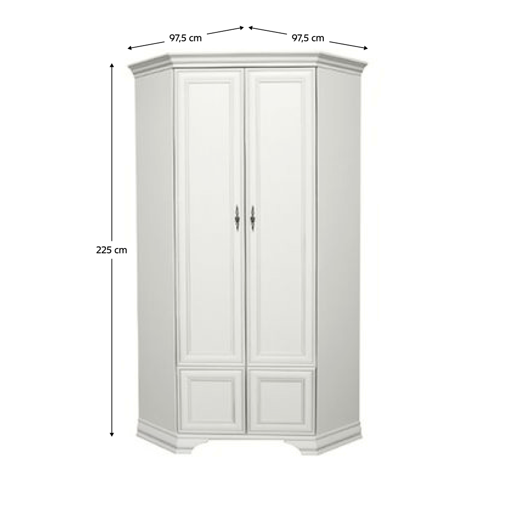 Rohová skriňa, alpská biela, KENTAK SZFN2D