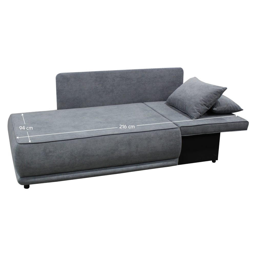 Kihúzható kanapé, szürke, jobbos, LIAMI