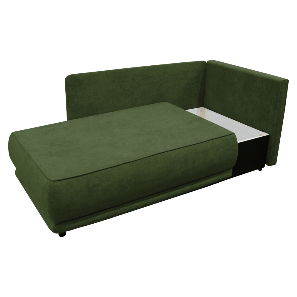 Kihúzható kanapé, zöld, jobbos, LIAMI