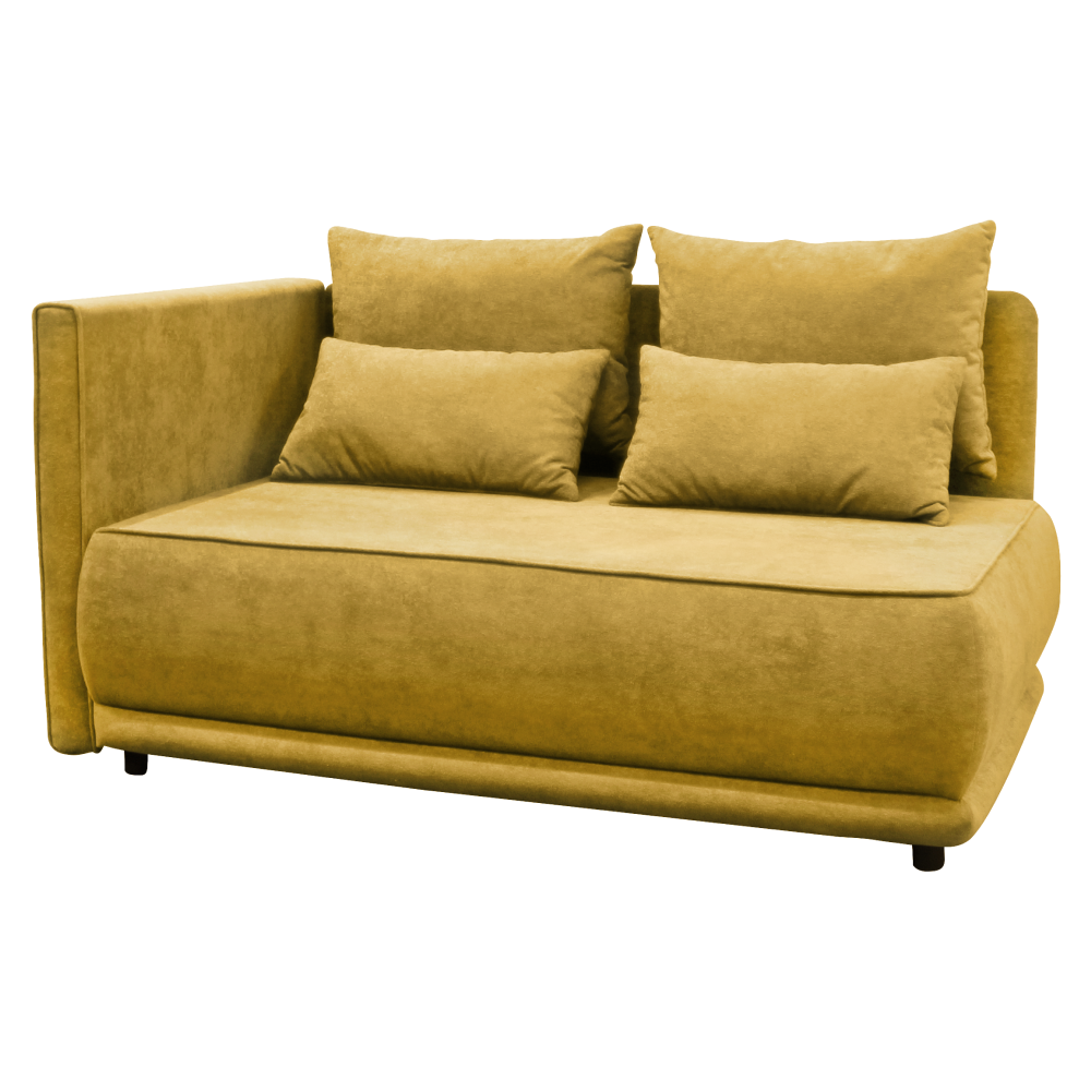 Kihúzható kanapé, mustárszínű, balos, LIAMI