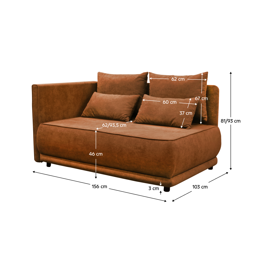 Kihúzható kanapé, terrakotta, balos, LIAMI Kihúzható kanapé, terrakotta, balos, LIAMI