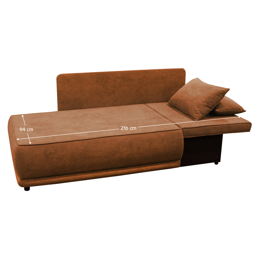 Rozkladacia pohovka, terakota, pravá, LIAMI