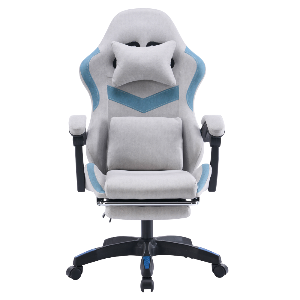 Kancelárske/herné kreslo, sivá/modrá, ZODIA