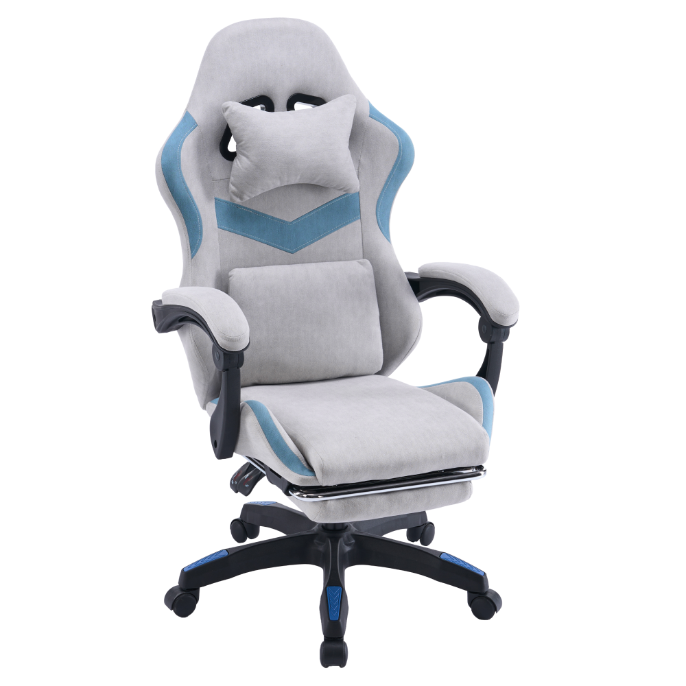 Kancelárske/herné kreslo, sivá/modrá, ZODIA