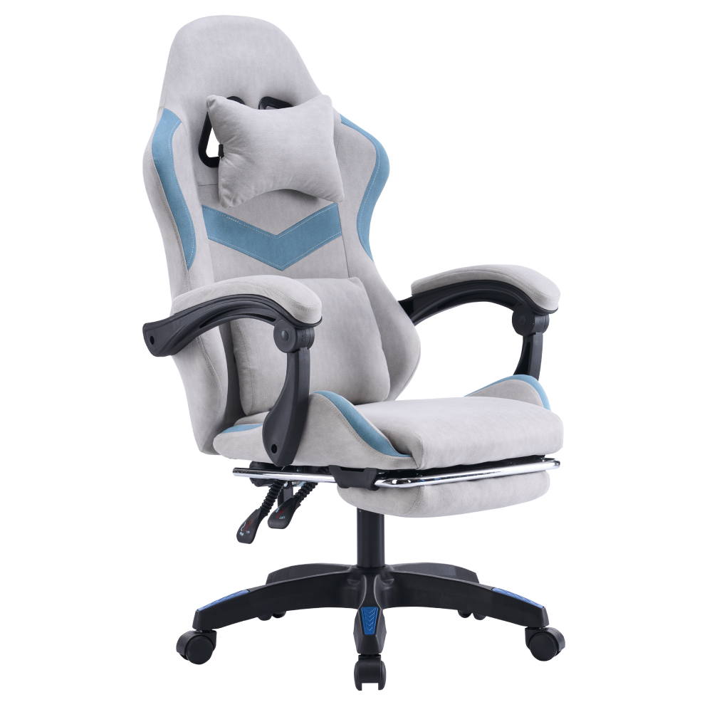 Kancelárske/herné kreslo, sivá/modrá, ZODIA