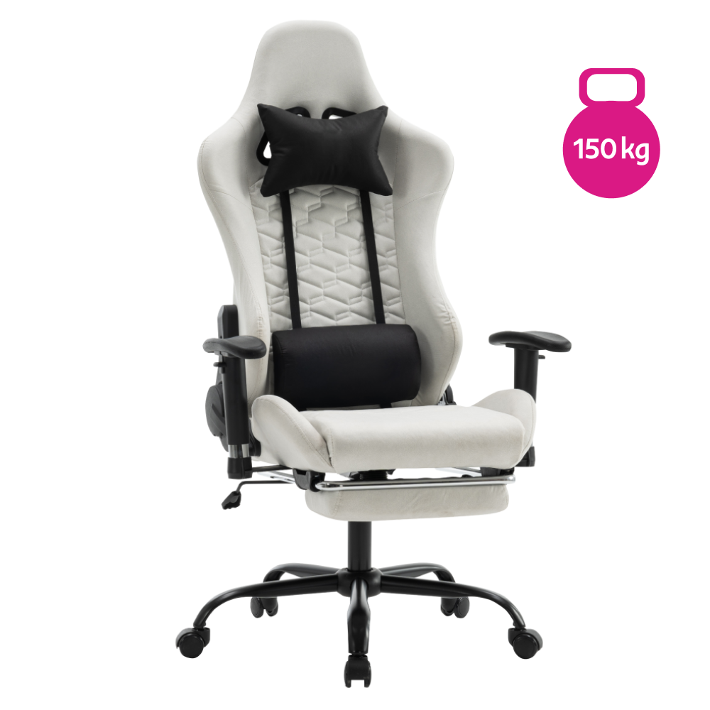 Kancelářské/herní křeslo, bílá/černá, PAPIBAS