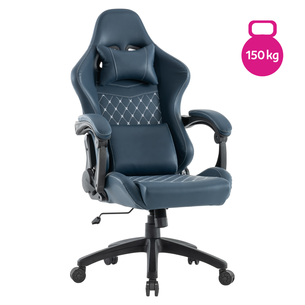 Kancelárske/herné kreslo, modrá, nosnosť 150 kg, SAMIE