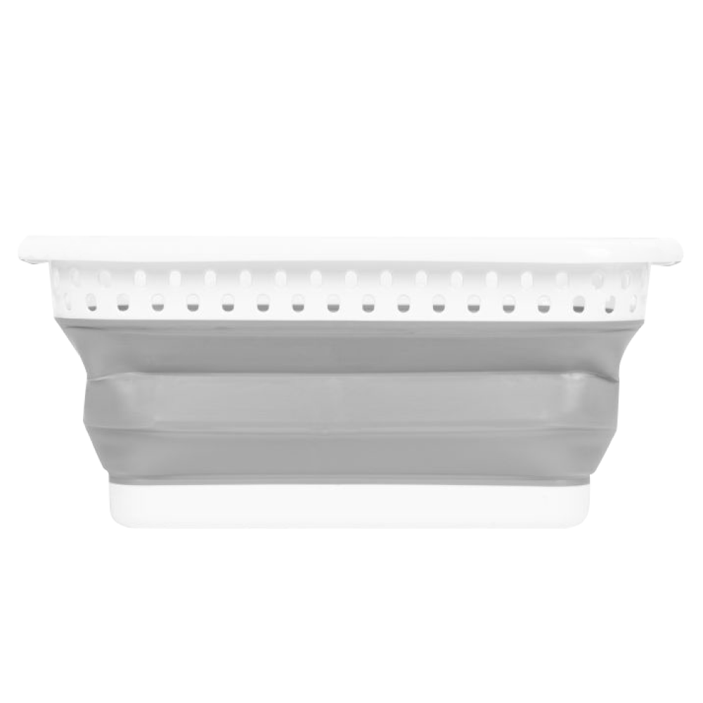 Skladací kôš na bielizeň, biela/sivá, 20 l, PAVO