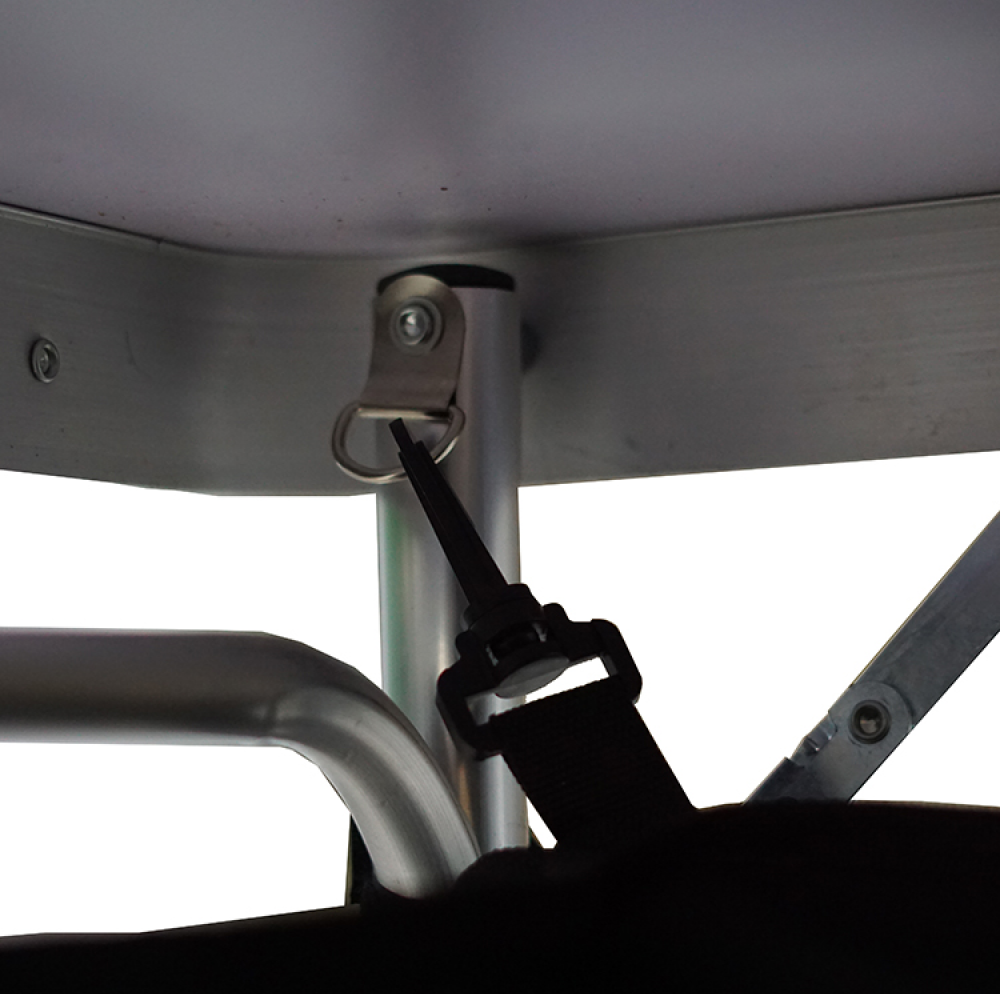 Összecsukható kempingasztal rendszerezővel, 120 cm, alumínium/MDF, KEPI TYP 3