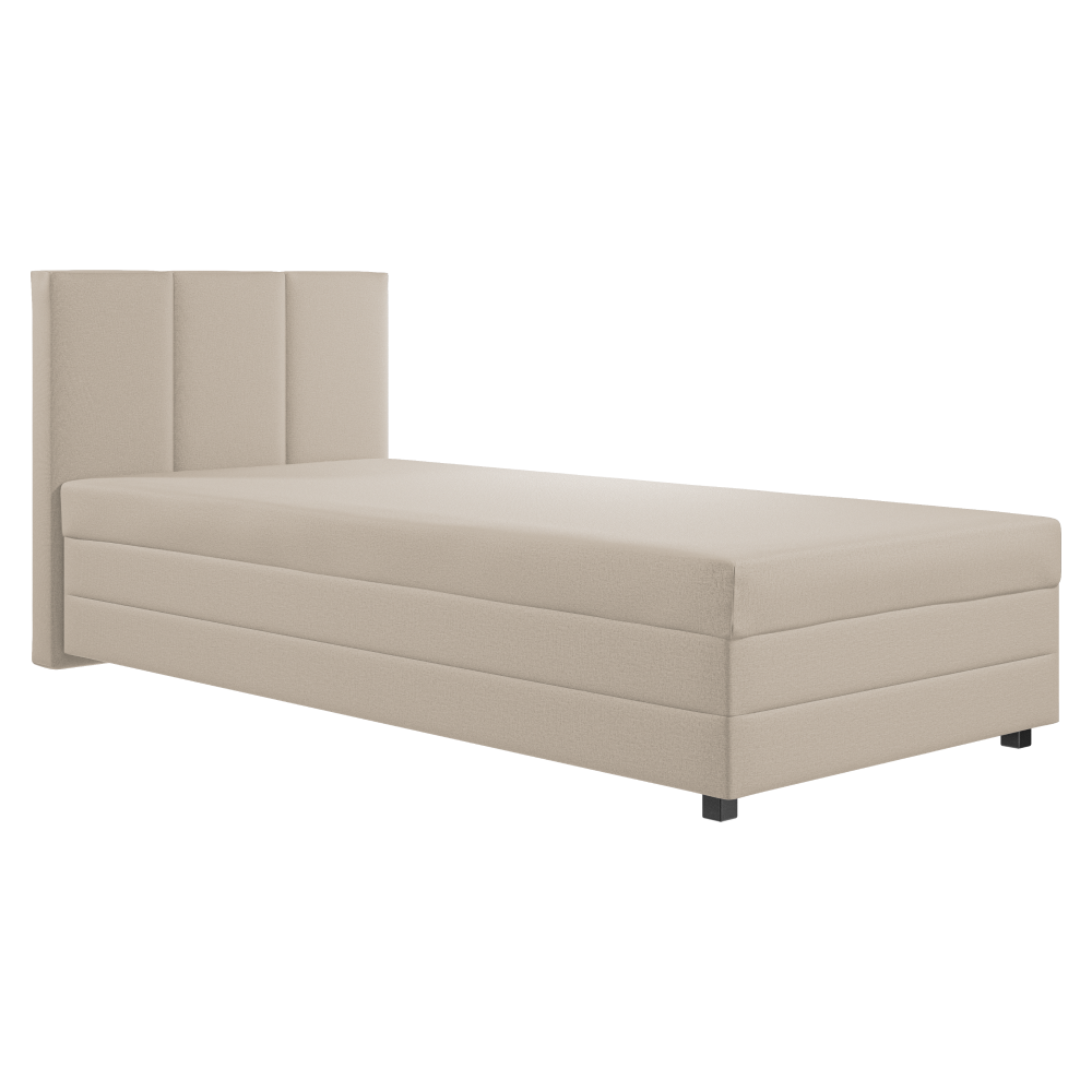 Boxspring ágy, egyszemélyes, bézs, 110x200, univerzális, ALEXA
