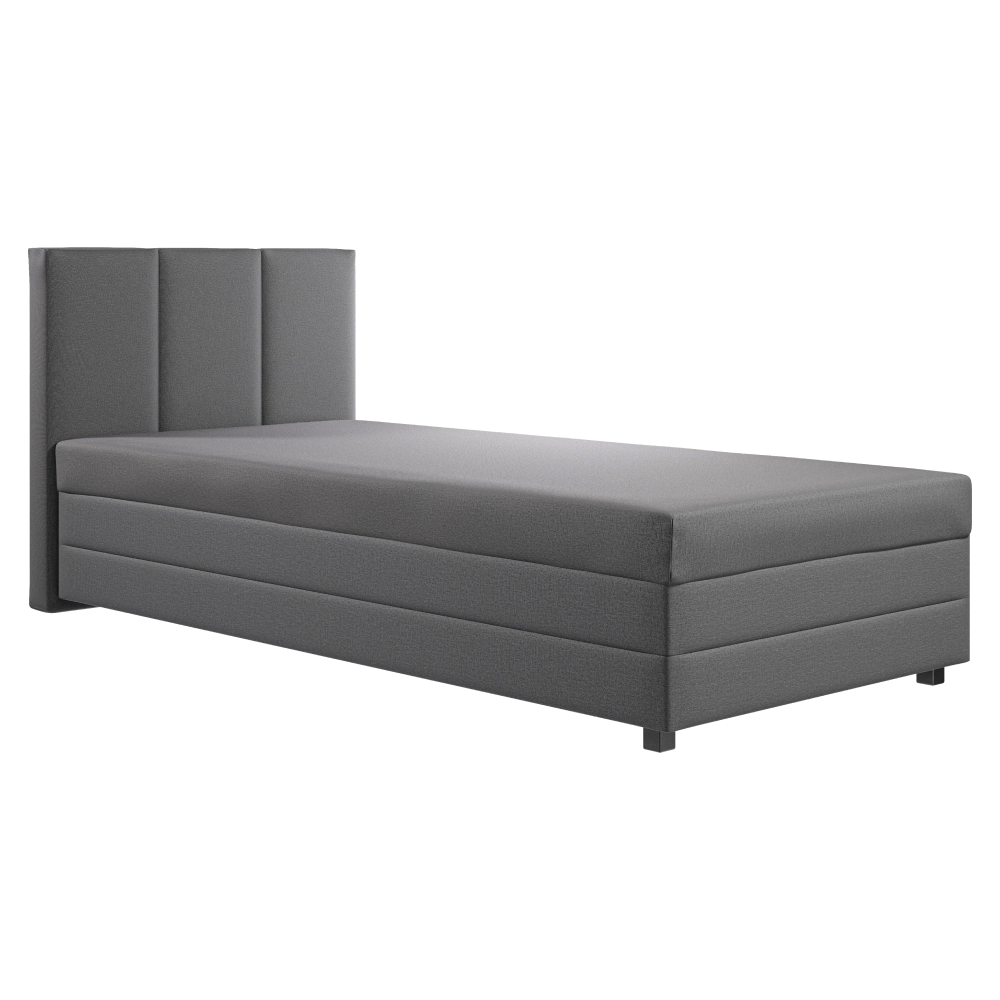 Boxspring ágy, egyszemélyes, szürke, 110x200, univerzális, ALEXA