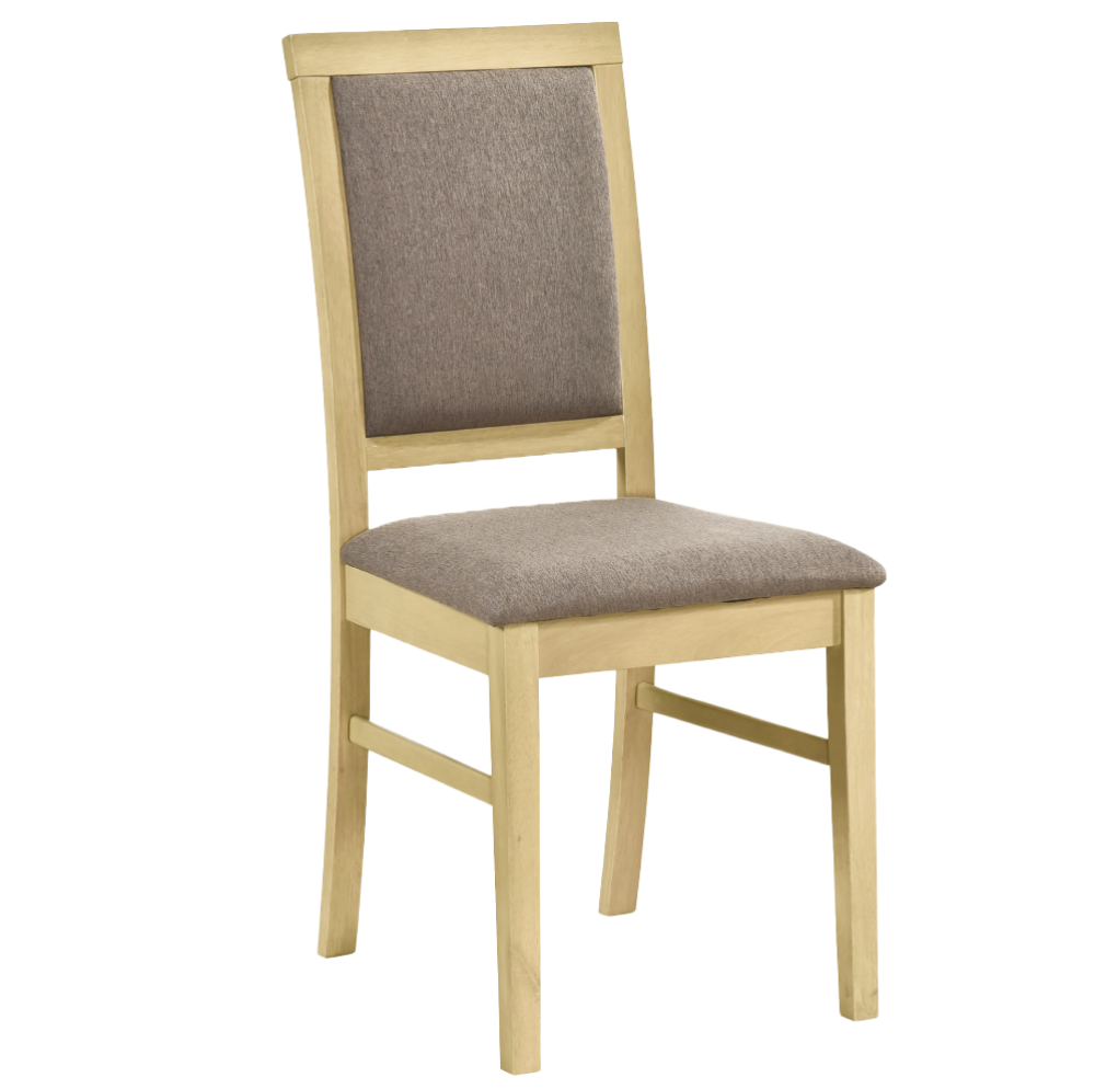 Jídelní židle, přírodní/tmavě hnědá látka, SILVEN