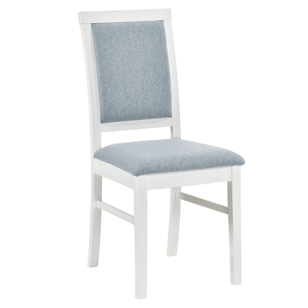 Jídelní židle, bíla/šedá látka, SILVEN