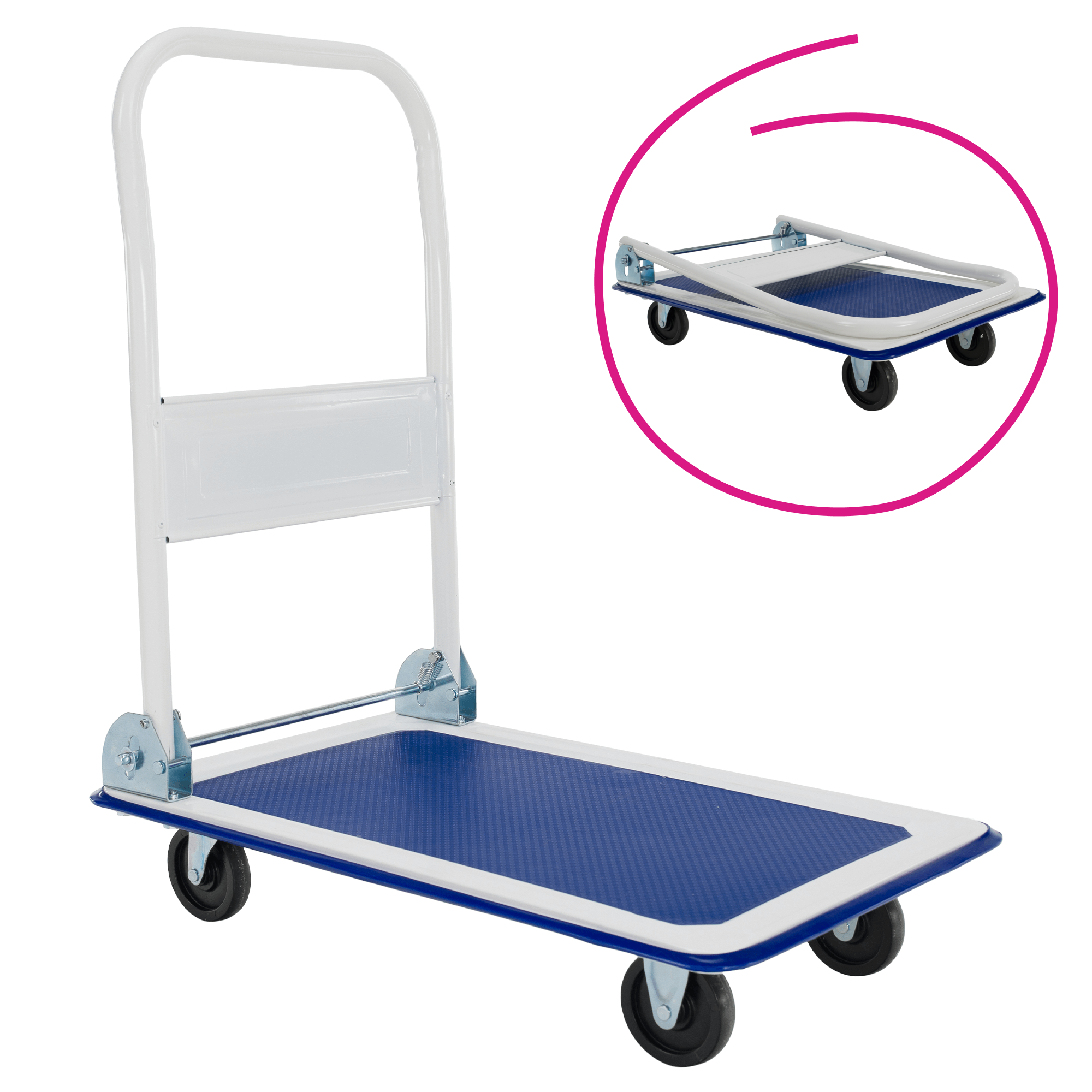 Skládací vozík, nosnost 150 kg, bílá/modrá, VLADY