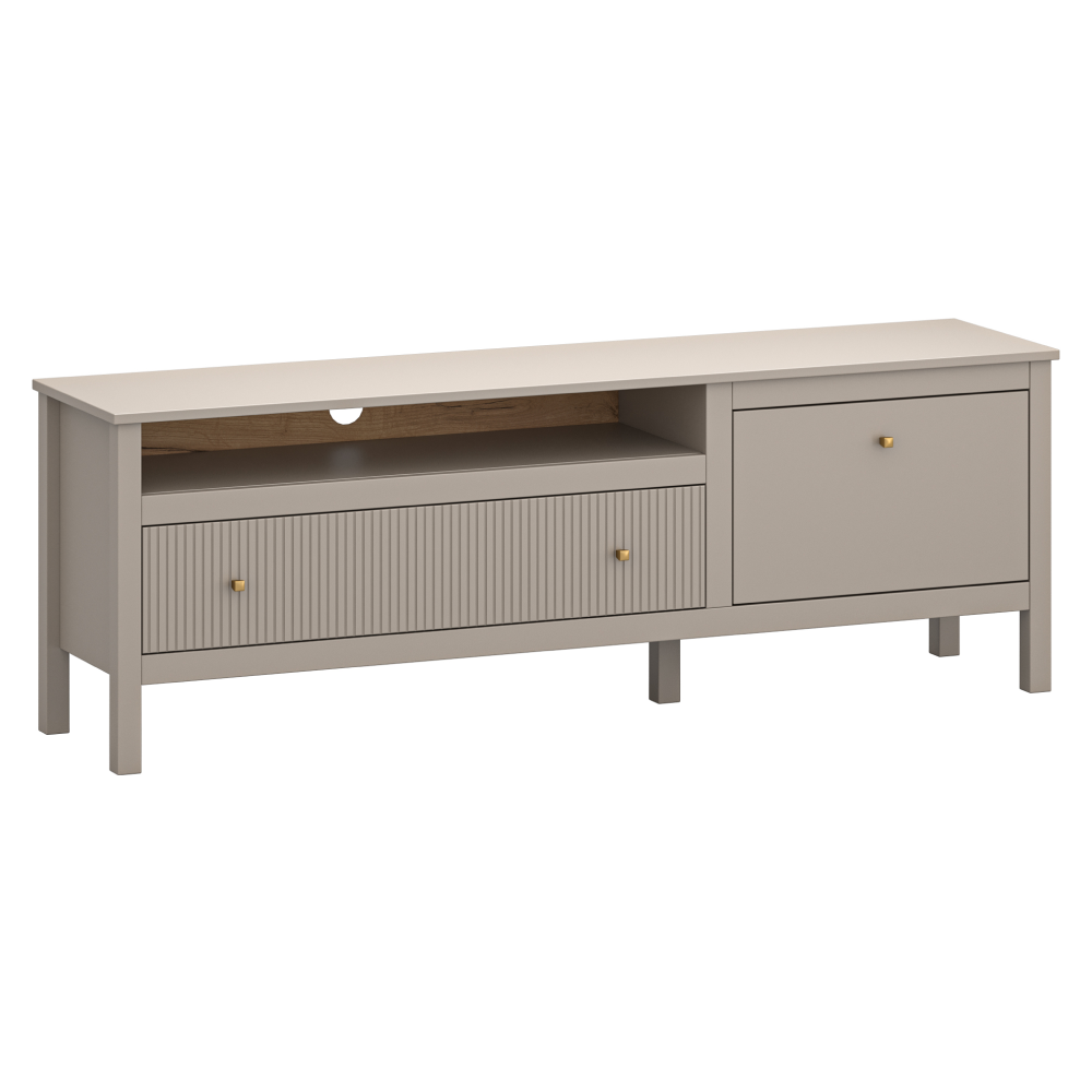 TV-asztal, szürkésbarna Taupe/craft arany tölgy, KLIO 1D1S/160