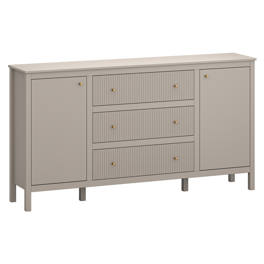 Komód, szürkésbarna Taupe/craft arany tölgy, KLIO 2D3S