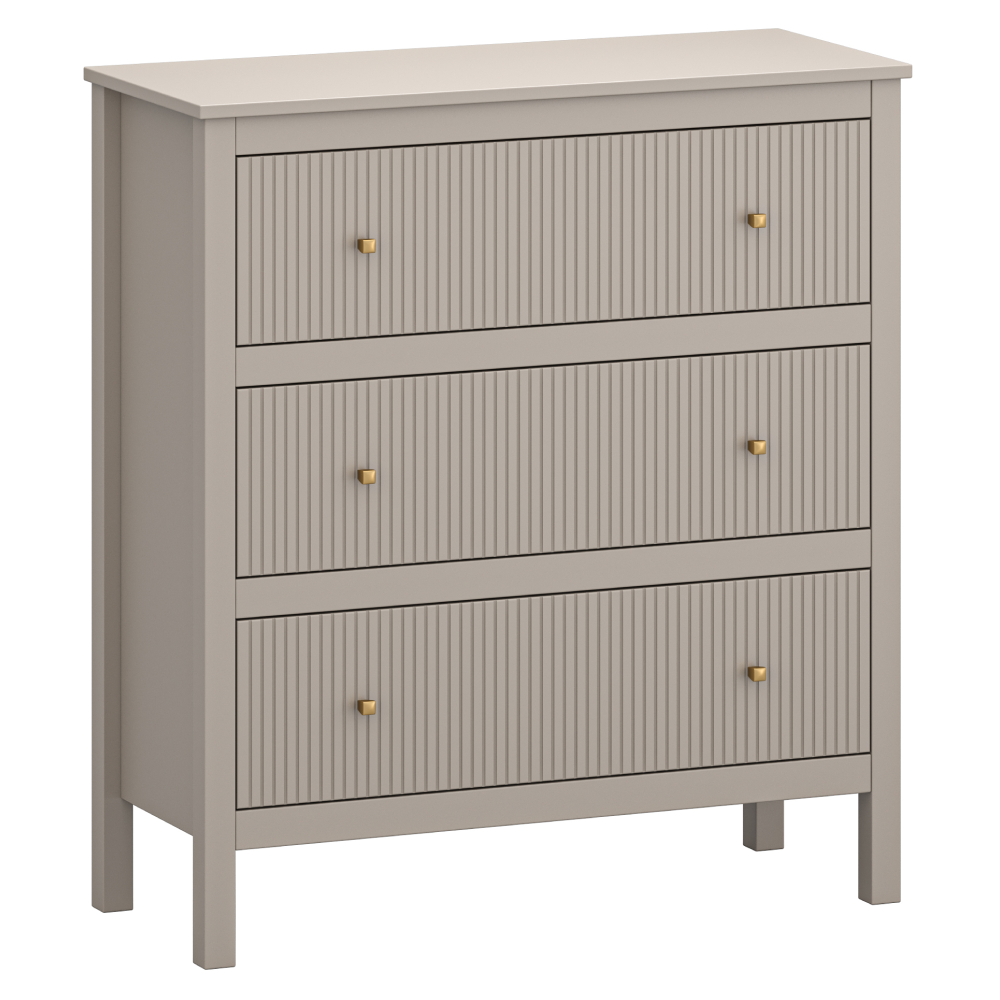 Komód, szürkésbarna Taupe/craft arany tölgy, KLIO 3S