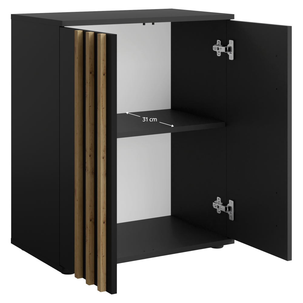 Komód, 2D, fekete/artisan tölgy, TOLIS TYP 1 Komód, 2D, fekete/artisan tölgy, TOLIS TYP 1