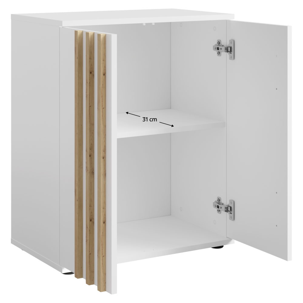 Komód, 2D, fehér/artisan tölgy, TOLIS TYP 1 Komód, 2D, fehér/artisan tölgy, TOLIS TYP 1