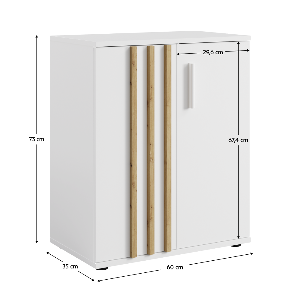 Komód, 2D, fehér/artisan tölgy, TOLIS TYP 1 Komód, 2D, fehér/artisan tölgy, TOLIS TYP 1