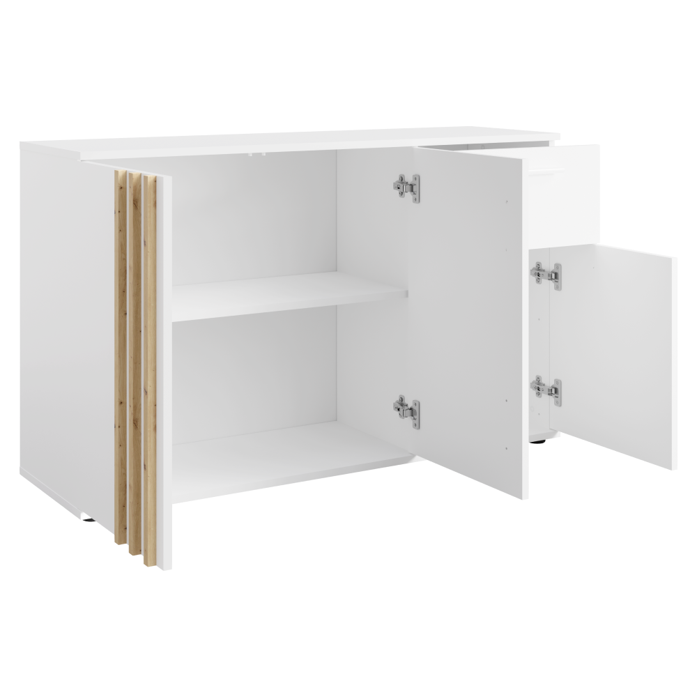 Komoda, 3D1S, biela/dub artisan, TOLIS TYP 2