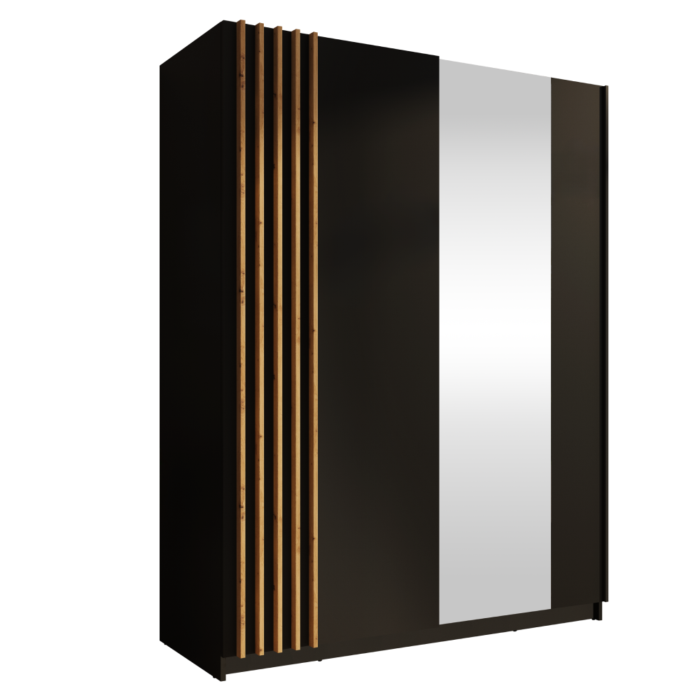 Skriňa, 2D-150, čierna/dub artisan, BAJADERO TYP 1