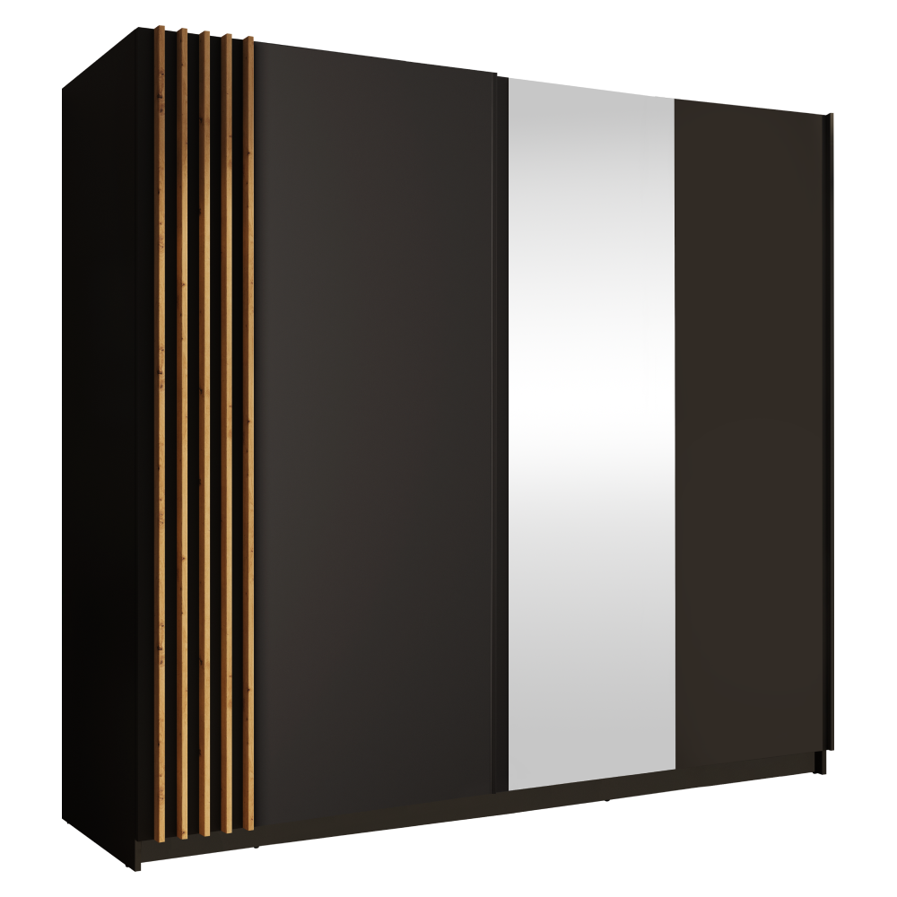 Skriňa, 2D-200, čierna/dub artisan, BAJADERO TYP 2