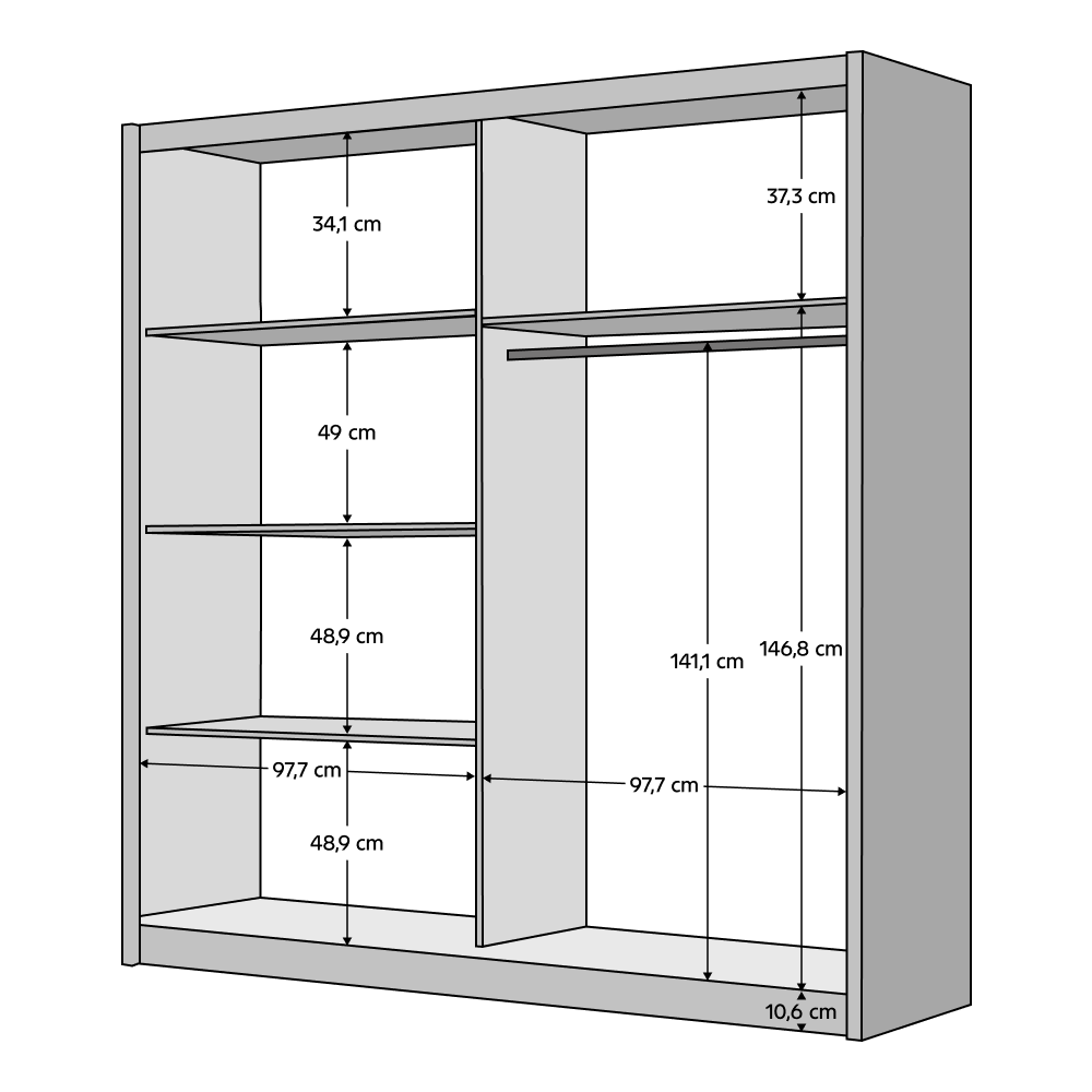 Skriňa, 2D-200, čierna/dub artisan, BAJADERO TYP 2