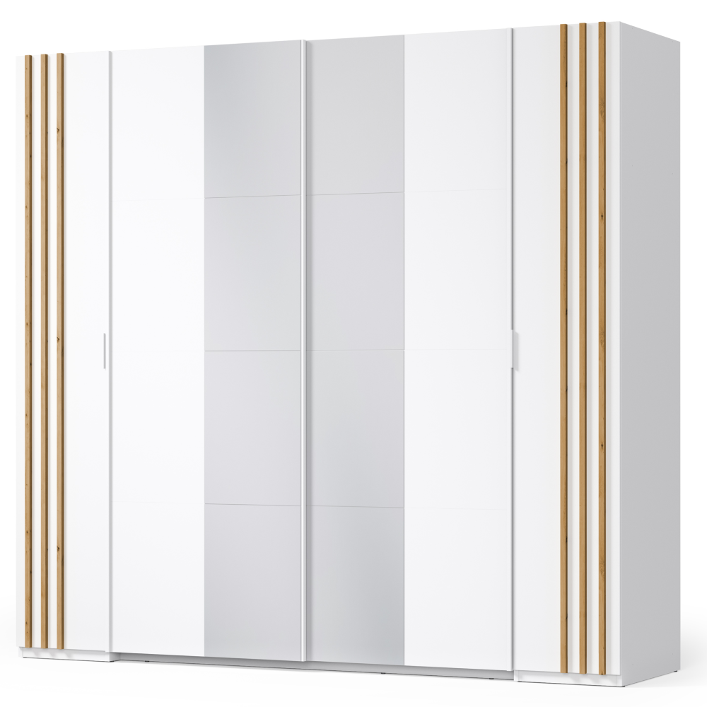 Hálószobai készlet, fehér/artisan tölgy, 160x200, FLORENS