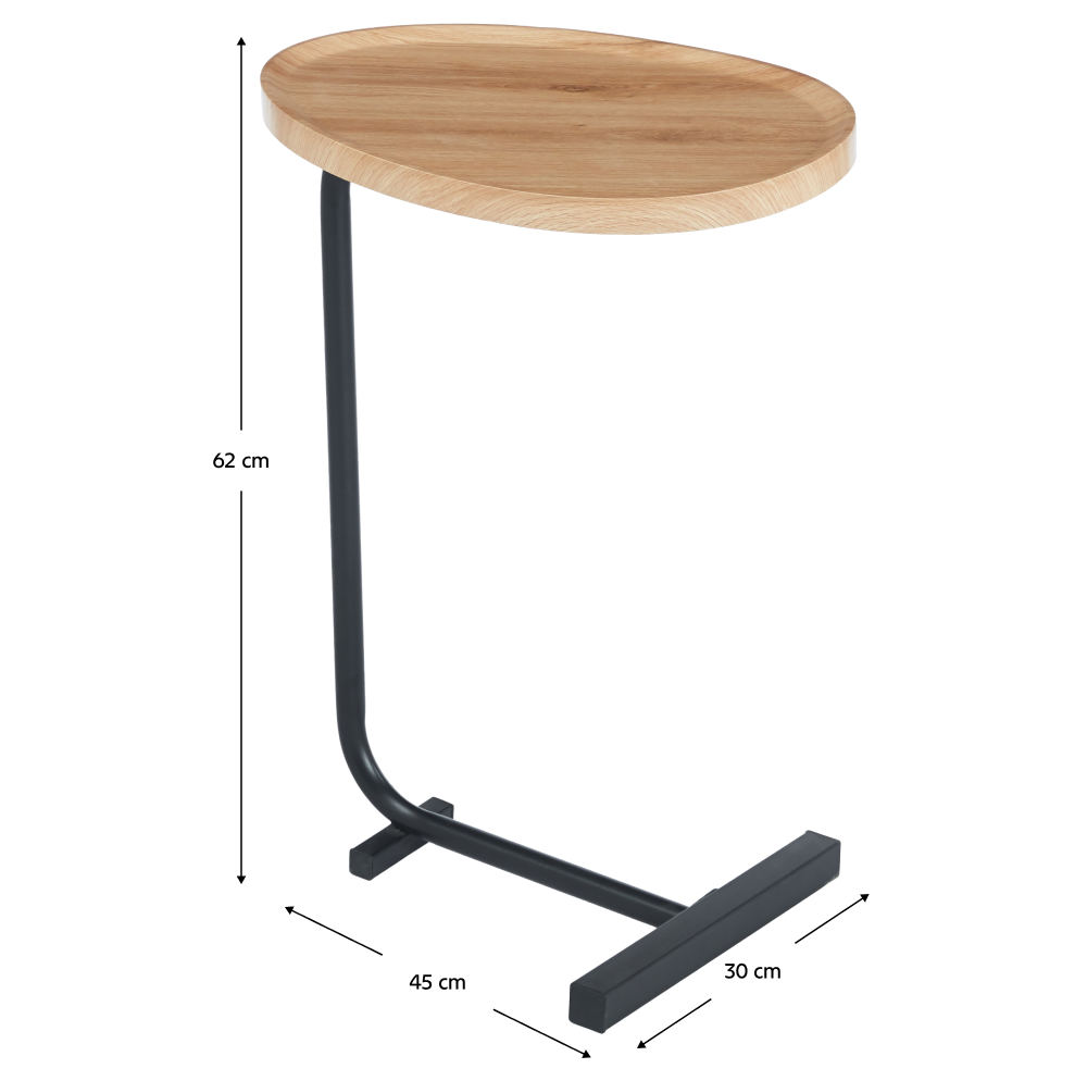 Kisasztal, tölgy/fekete, ABERY Kisasztal, tölgy/fekete, ABERY