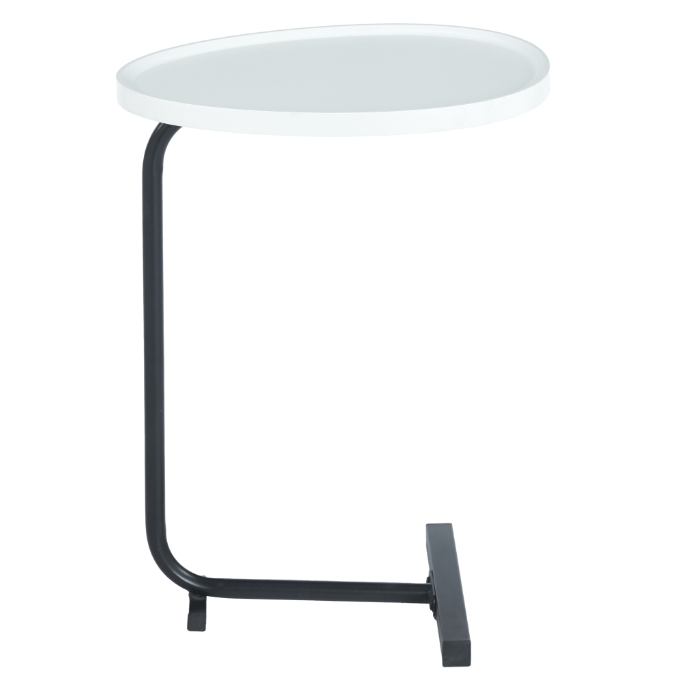 Kisasztal, fehér/fekete, ABERY